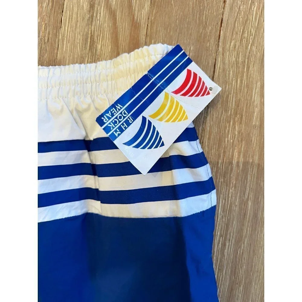 Vintage RHM Dock Wear Mens Swim Trunks Shorts Size XL Retro Striped 80/90s
